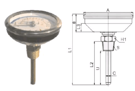 軸向型水高計(jì)的結(jié)構(gòu)圖
